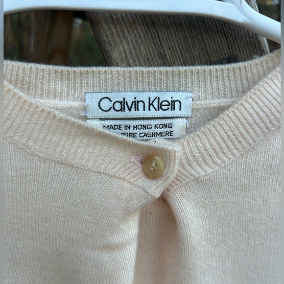 Calvin Klein 100% Cashmere size M off white long sleeve vintage sweater - Picture 4 of 6